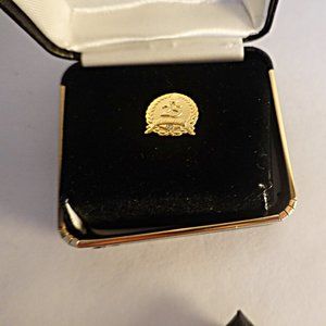 25 Year Employee Service Award Pin Diamond Chip Gold Filled